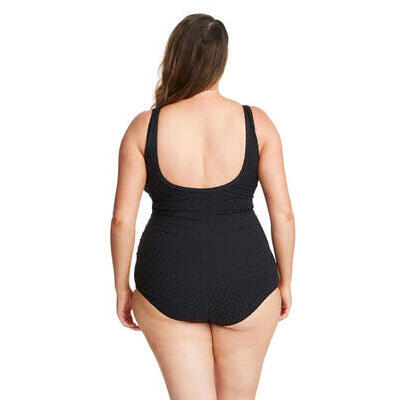 [Cross Over Sheath One Piece in Jacquard Black - $140.00]