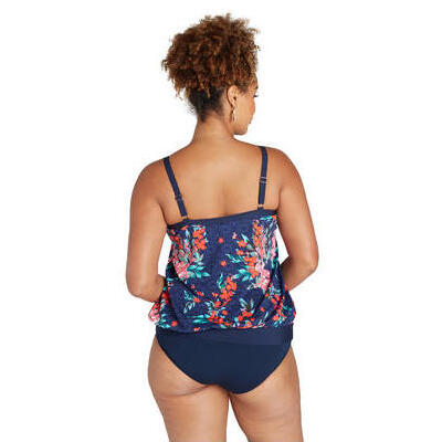 [Blouson Tankini Top in Japanese Blossom Genevieve Swimwear]