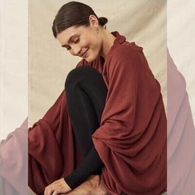 [Bamboo Cashmere Wool Travel Wrap in Burnt Brick - $119.95]