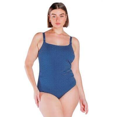 [Navy and White Chlorine Resistant One Piece]