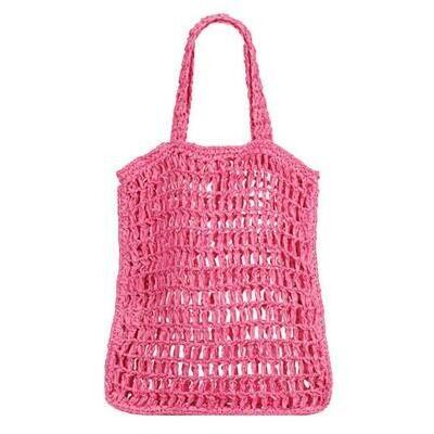 [Hot Pink Woven Beach Bag - $34.95]