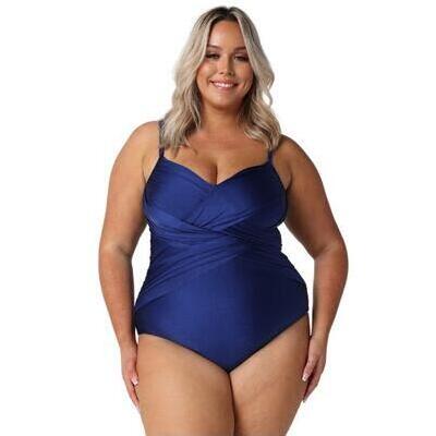 [Criss Cross One Piece in Metallic Navy]